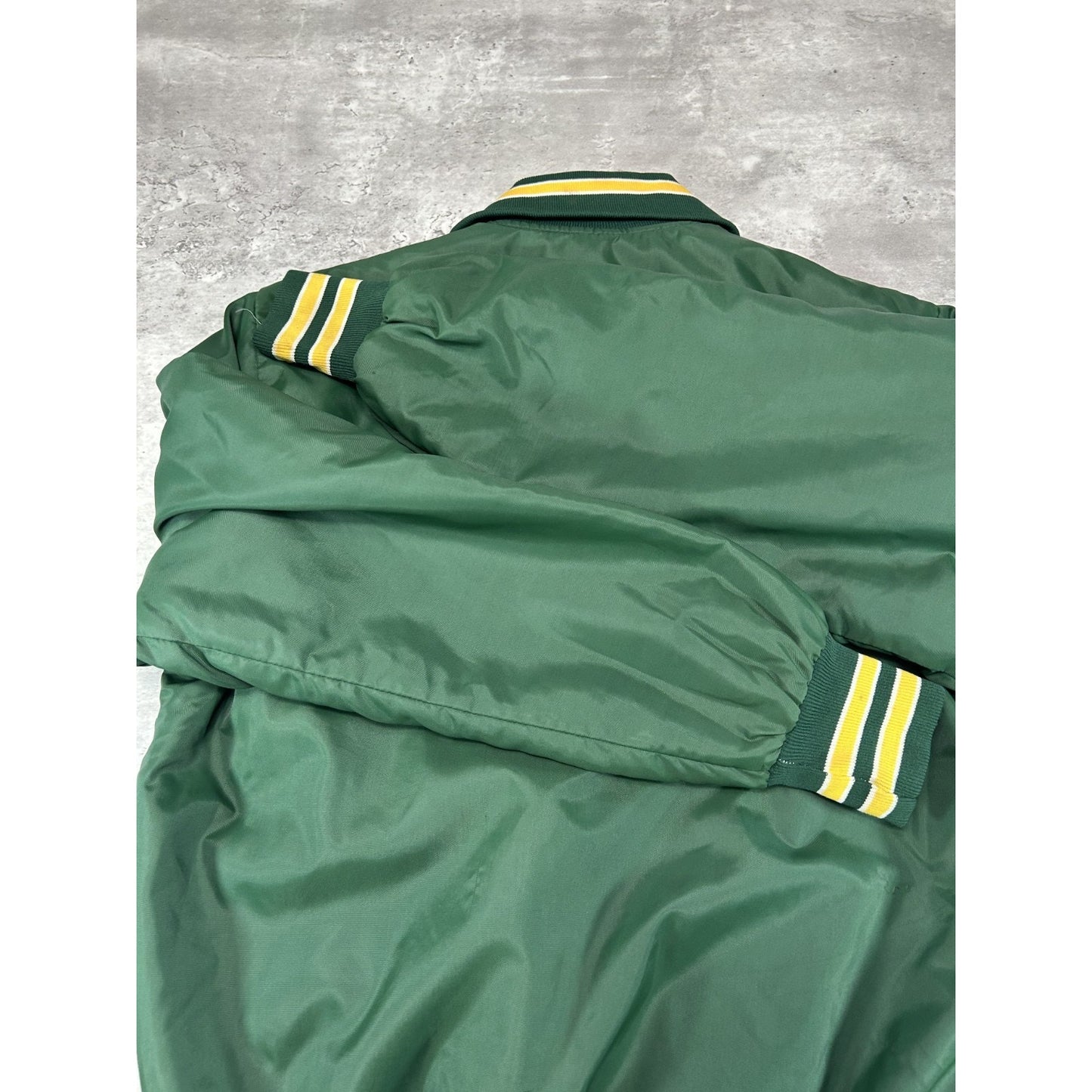 Vintage 80s Oswego Baseball Embroidered Nylon Bomber Jacket Size Medium