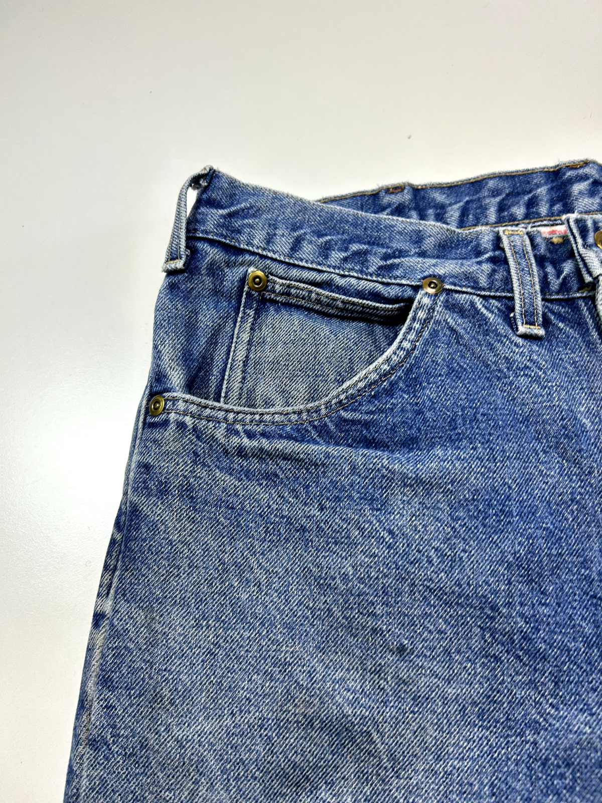 Vintage Carhartt Plaid Lined Dark Wash Denim Work Wear Pants Size 34W Blue