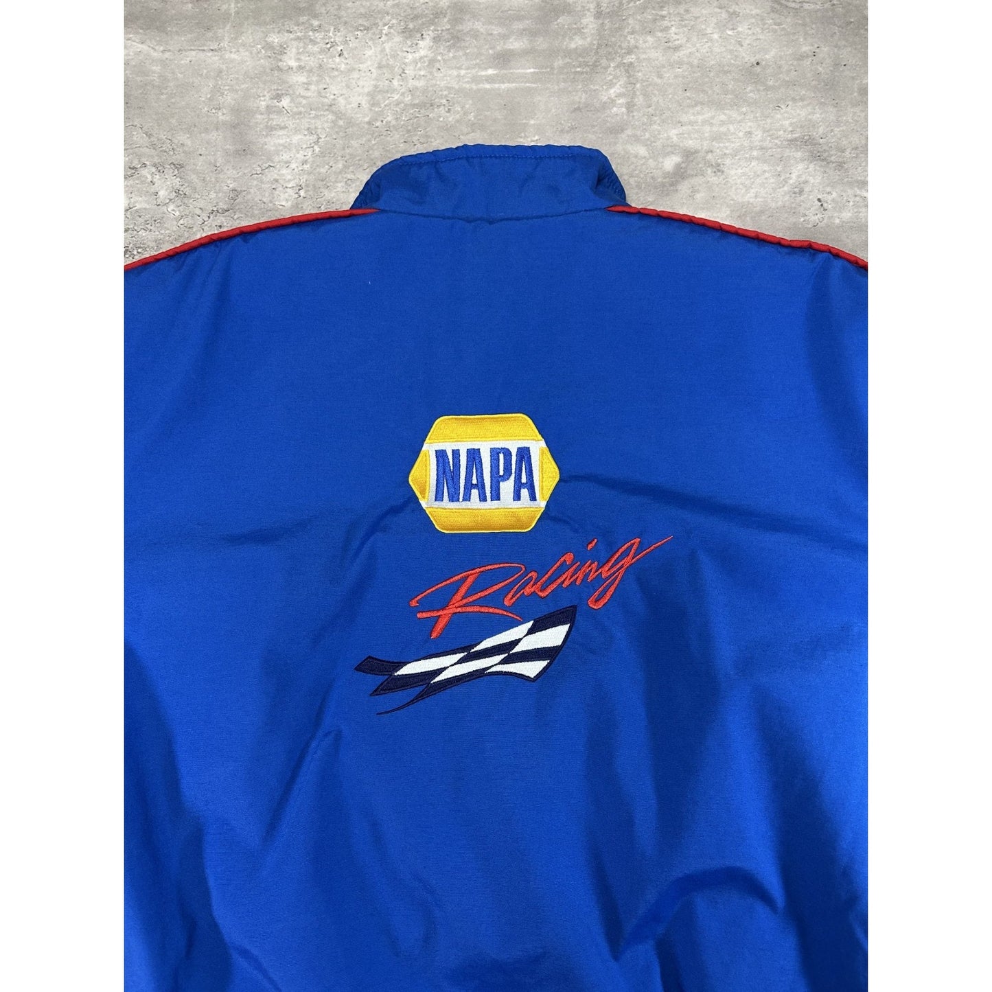 Vintage 90s Napa Racing Embroidered Full Zip Nylon Nascar Jacket Size Large