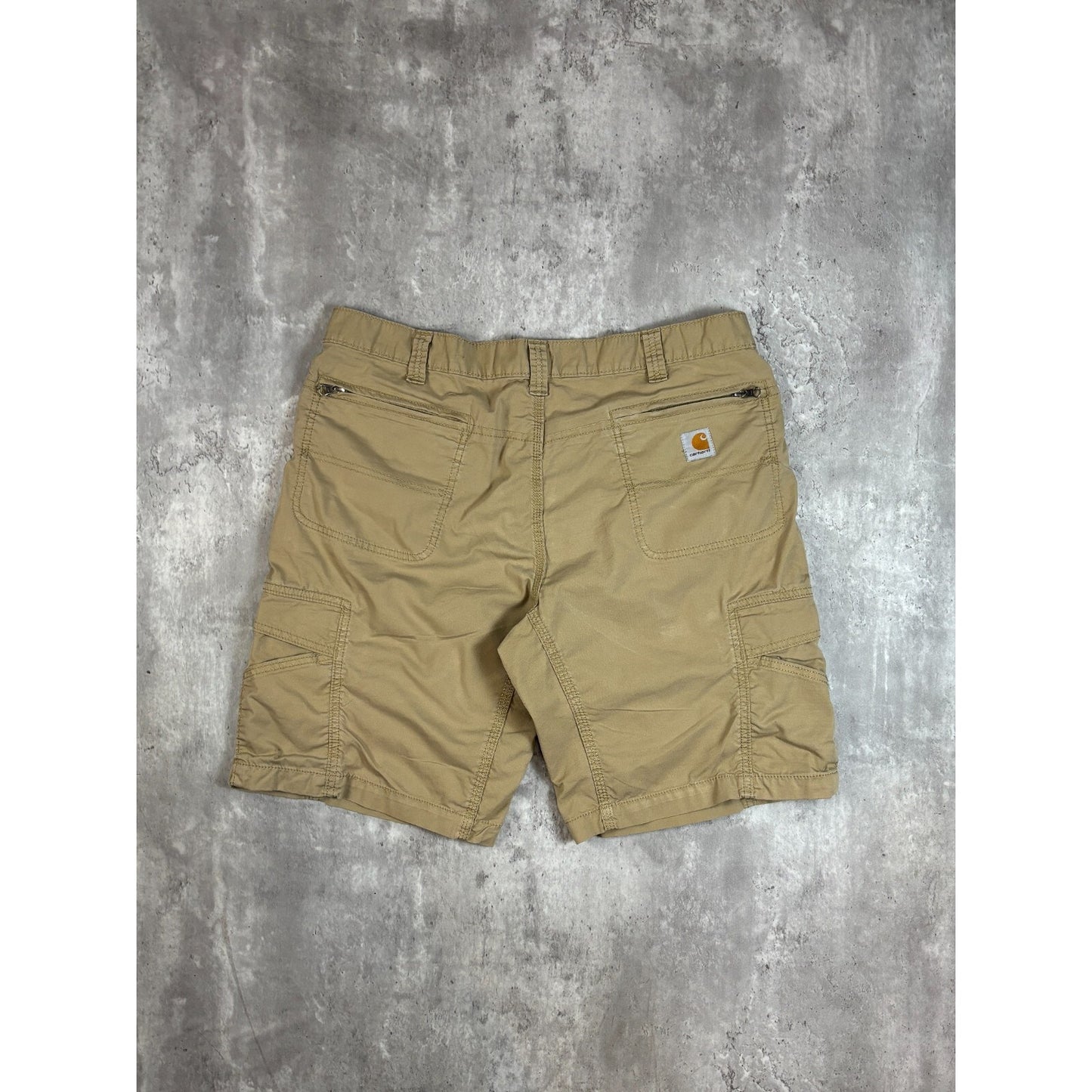 Carhartt Relaxed Fit Canvas Workwear Cargo Shorts Size 38 Beige