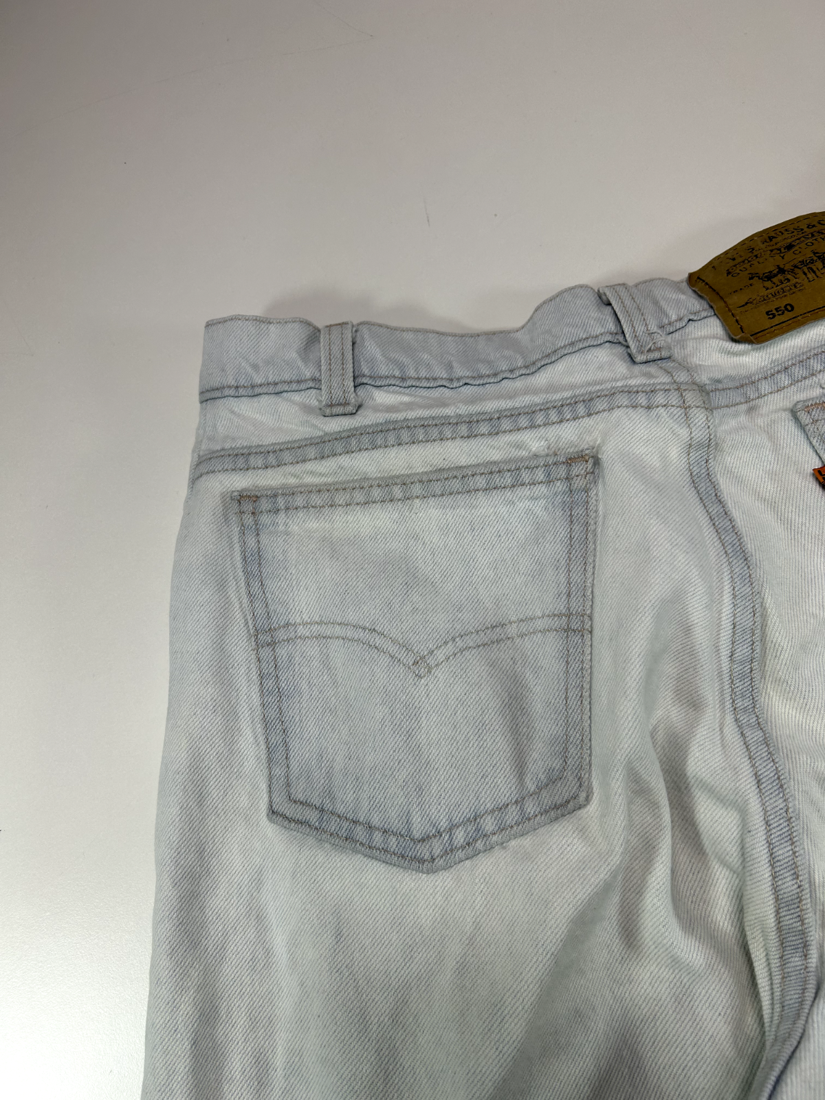 Vintage 80s Levis 550 Orange Tab Light Wash Denim Pants Size 33W