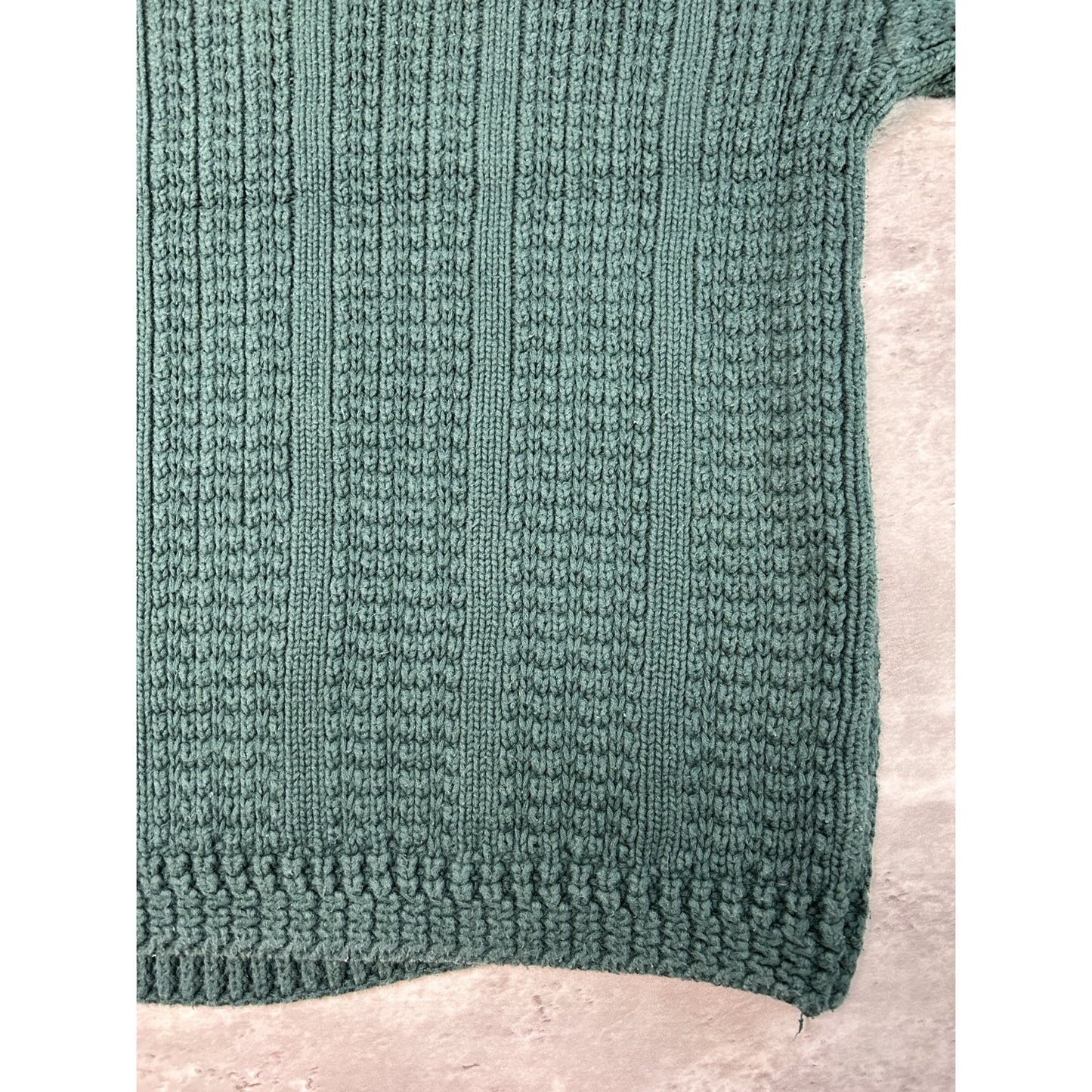 Vintage 80s/90s Rizer Cable Knit Pullover Sweater Size Large Green
