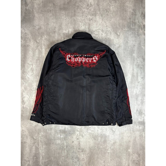 Vintage Y2K Orange County Choppers Embroidered Nylon Jacket Size Medium