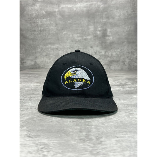 Vintage 90s Alaska Embroidered Bald Eagle Destination Snapback Hat OSFA