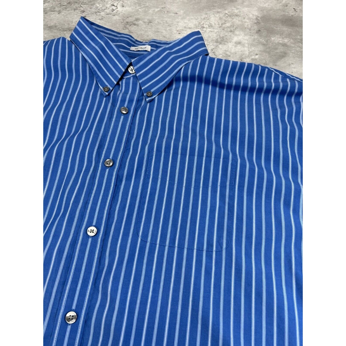 Vintage Van Heusen Striped Short Sleeve Cropped Button Up Shirt Size XXXL