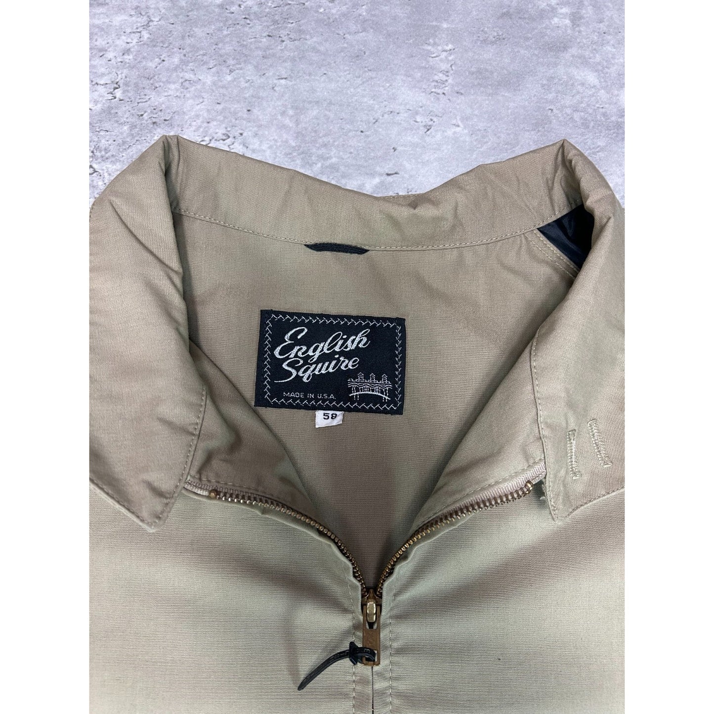 Vintage 1970s English Squire Harrington Ricky Jacket Size 58 XXL Beige