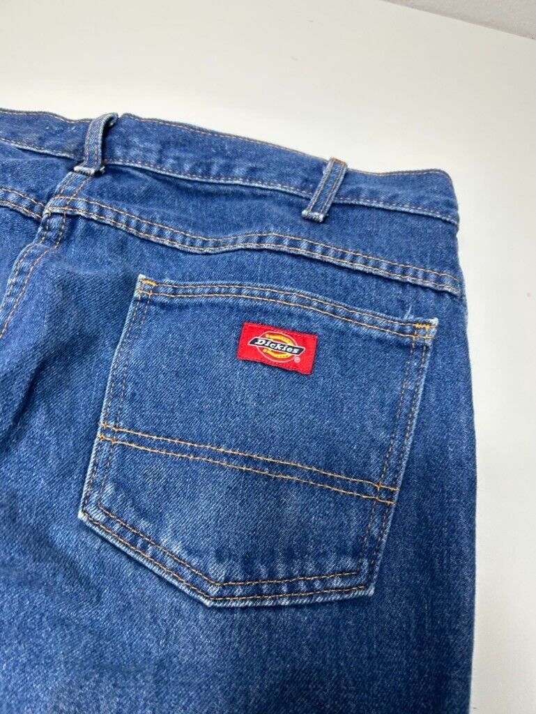 Vintage Dickies Dark Wash Denim Workwear Pants Size 36W Blue
