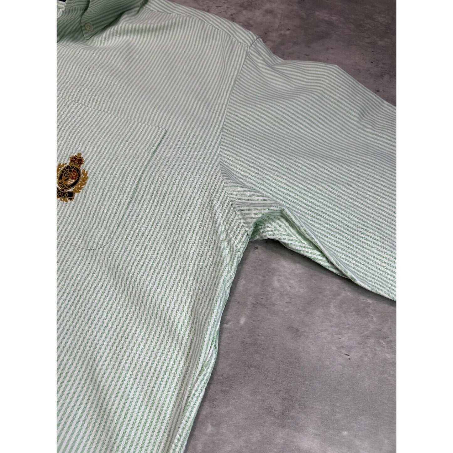 Vintage Polo Ralph Lauren Embroidered Crest Long Sleeve Button Up Shirt Size Large