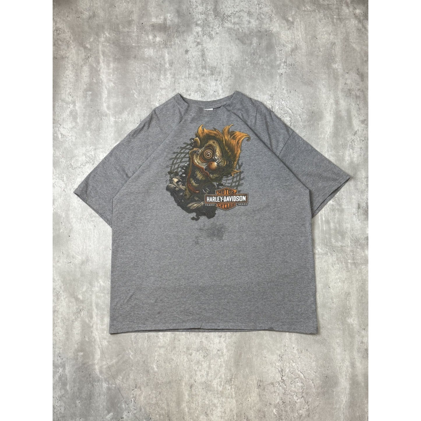 Harley Davidson Motorcycles Clown Graphic T-Shirt Size 2XL Gray