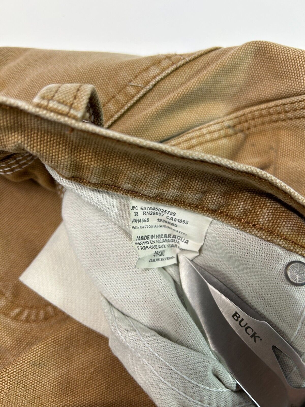 Vintage Dickies Canvas Work Wear Carpenter Pants Size 40W Beige