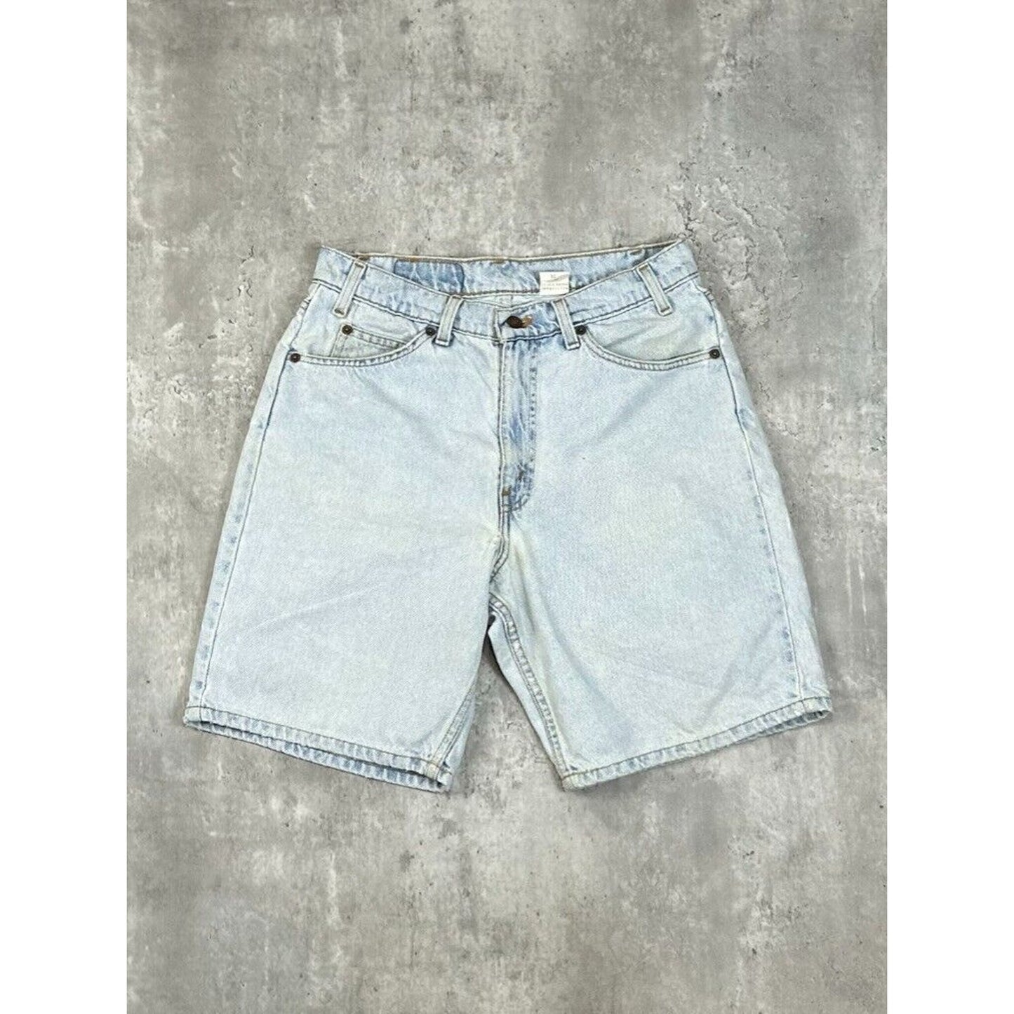 Vintage Levis 550 Orange Tab Relaxed Fit Light Wash Denim Shorts Size 31 Blue