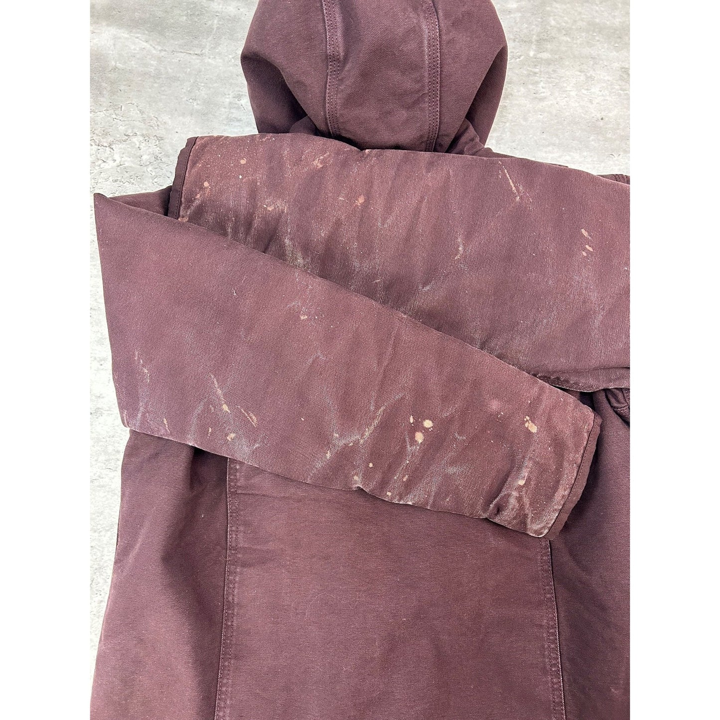 Vintage Carhartt Fleece Lined Canvas Workwear Hooded Detroit Jacket Women's Med