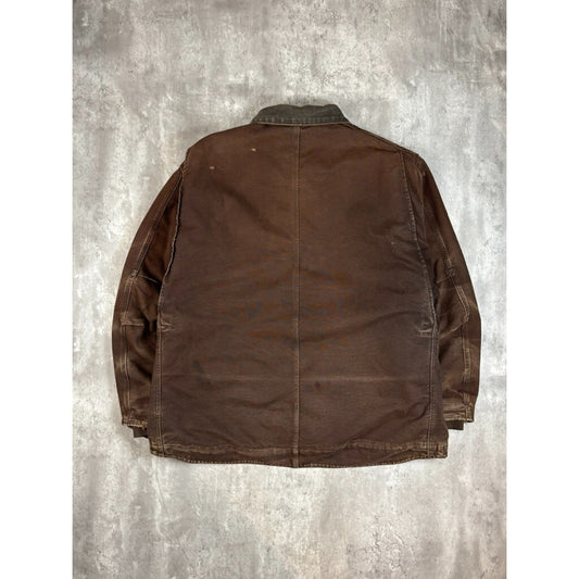 Vintage Carhartt Fleece Lined Canvas Workwear Arctic Jacket Size XXL Brown