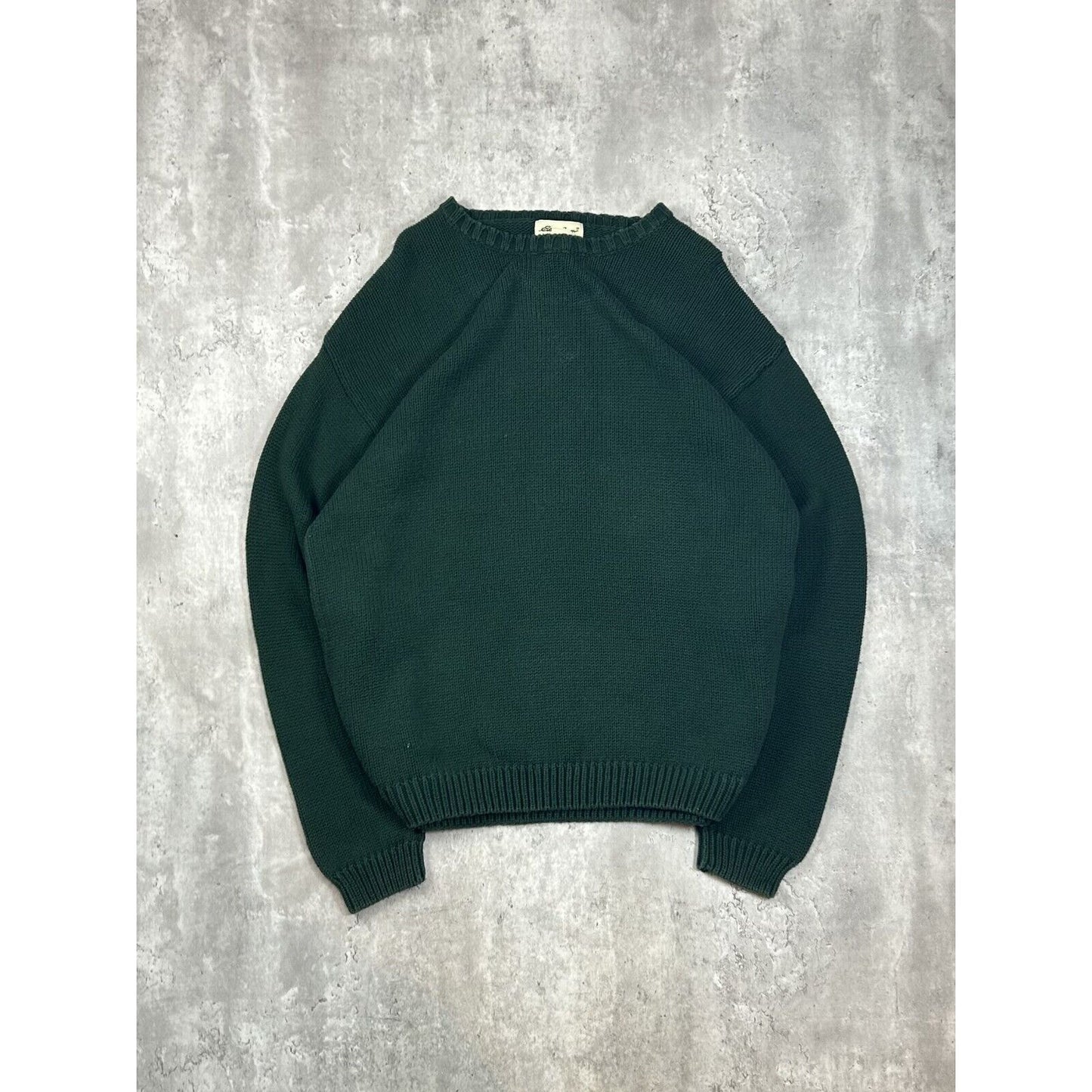 Vintage Eddie Bauer Ribbed Pullover Knit Sweater Size XL Green