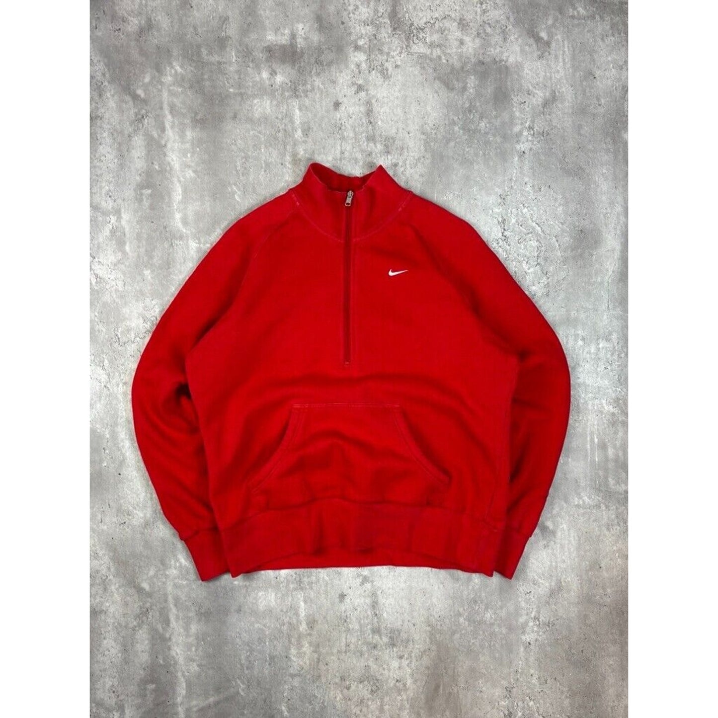 Vintage Y2K Womens Nike Embroidered Swoosh 1/2 Zip Sweatshirt Size XL Red