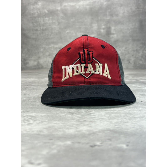 Vintage 90s Indiana Hoosiers NCAA Embroidered Spellout Logo Snapback Hat OSFA