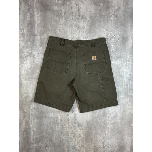 Carhartt Relaxed Fit Canvas Workwear Five Pocket Shorts Size 36 Green