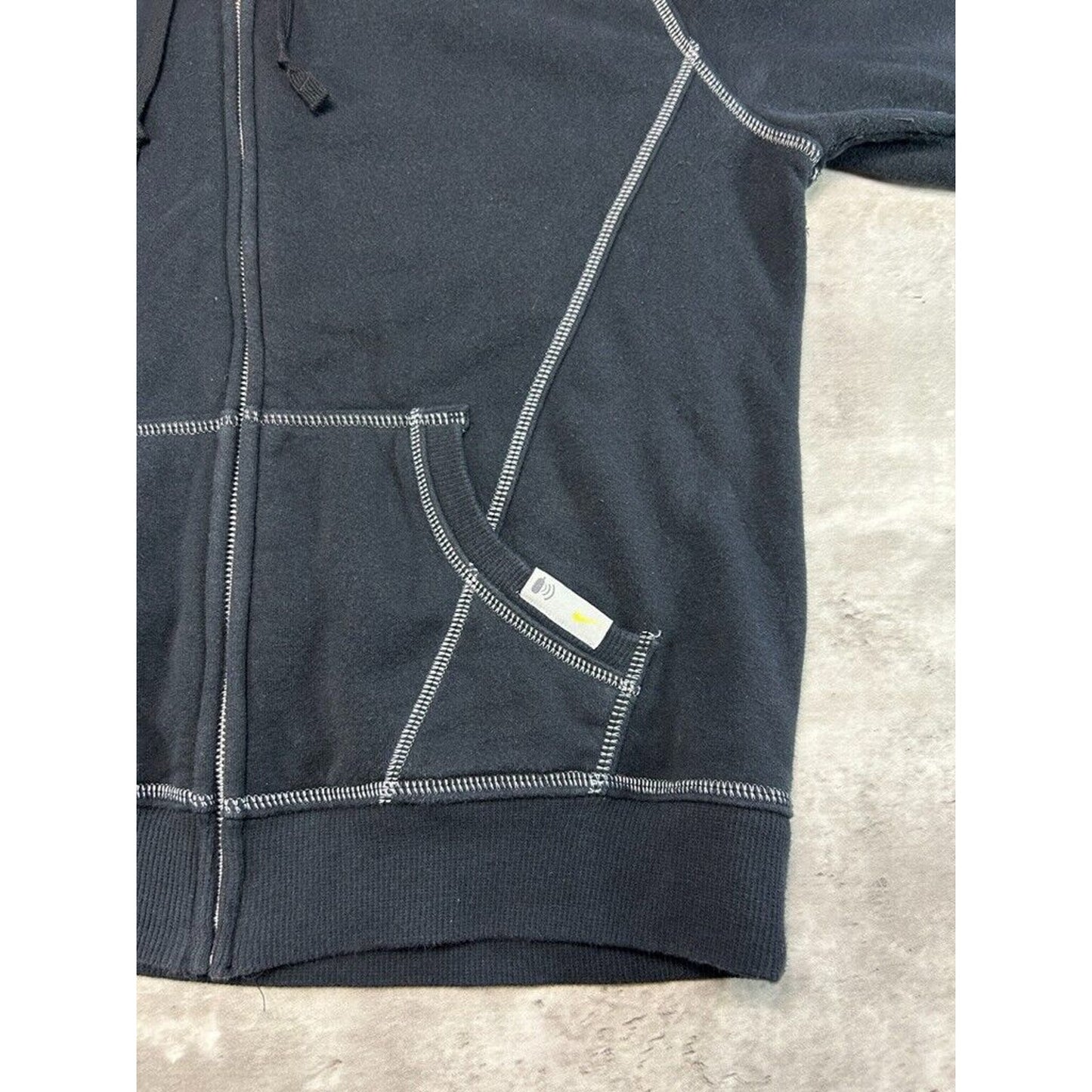 Vintage Womens Nike Embroidered Swoosh Full Zip Hooded Sweatshirt Size XL Black