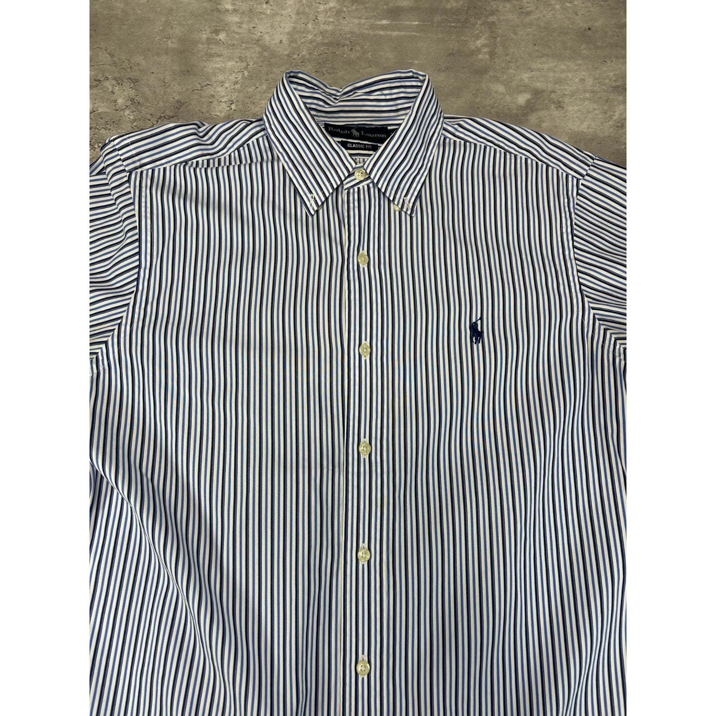 Vintage Polo Ralph Lauren Striped Long Sleeve Button Up Shirt Size Medium