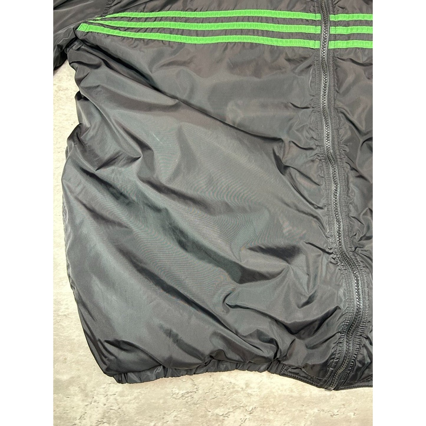 Vintage 90s Adidas Nylon Reversible Embroidered Logo Hooded Jacket Size XL