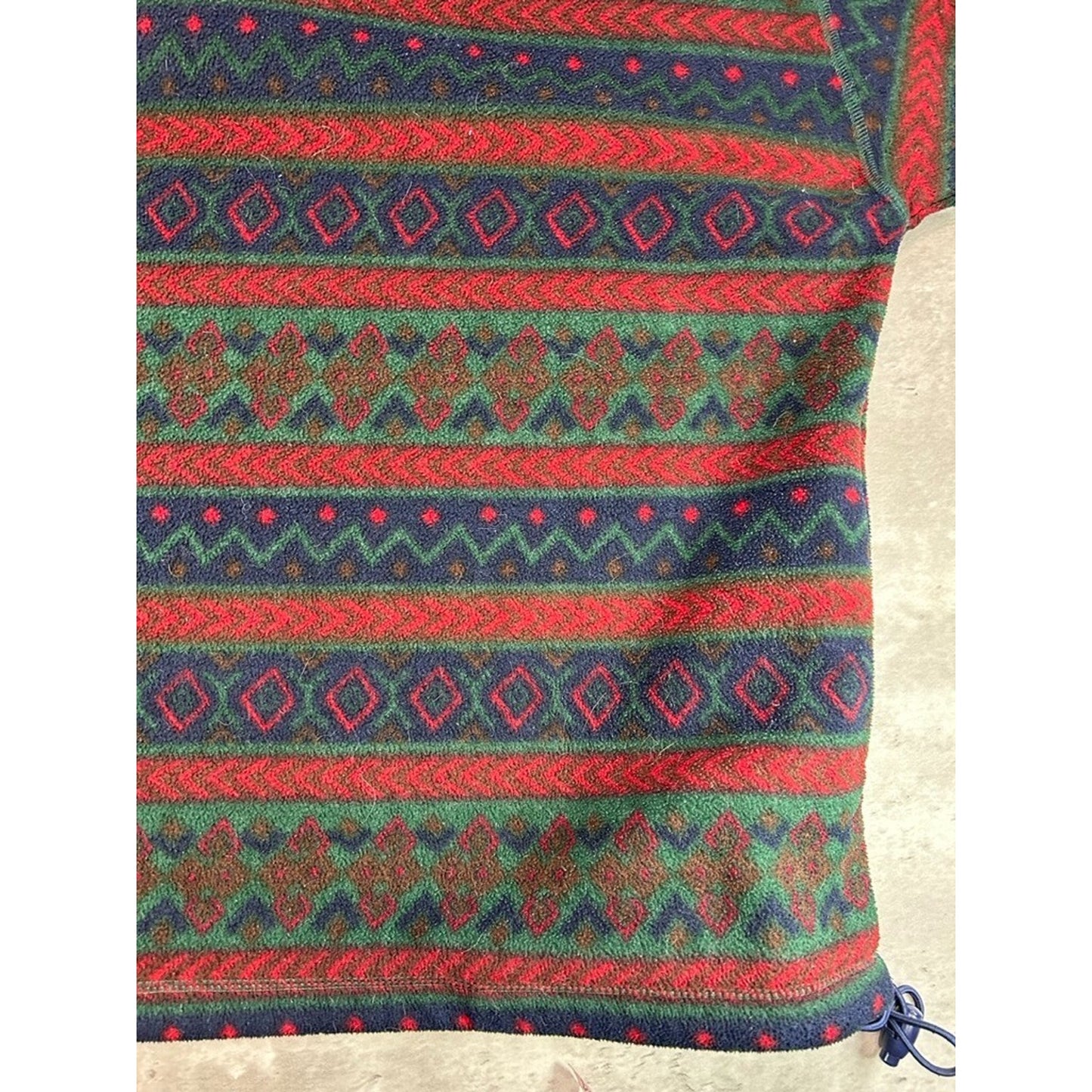 Vintage 90s Van Heusen Abstract Striped 3/4 Button Fleece Sweatshirt Size Large