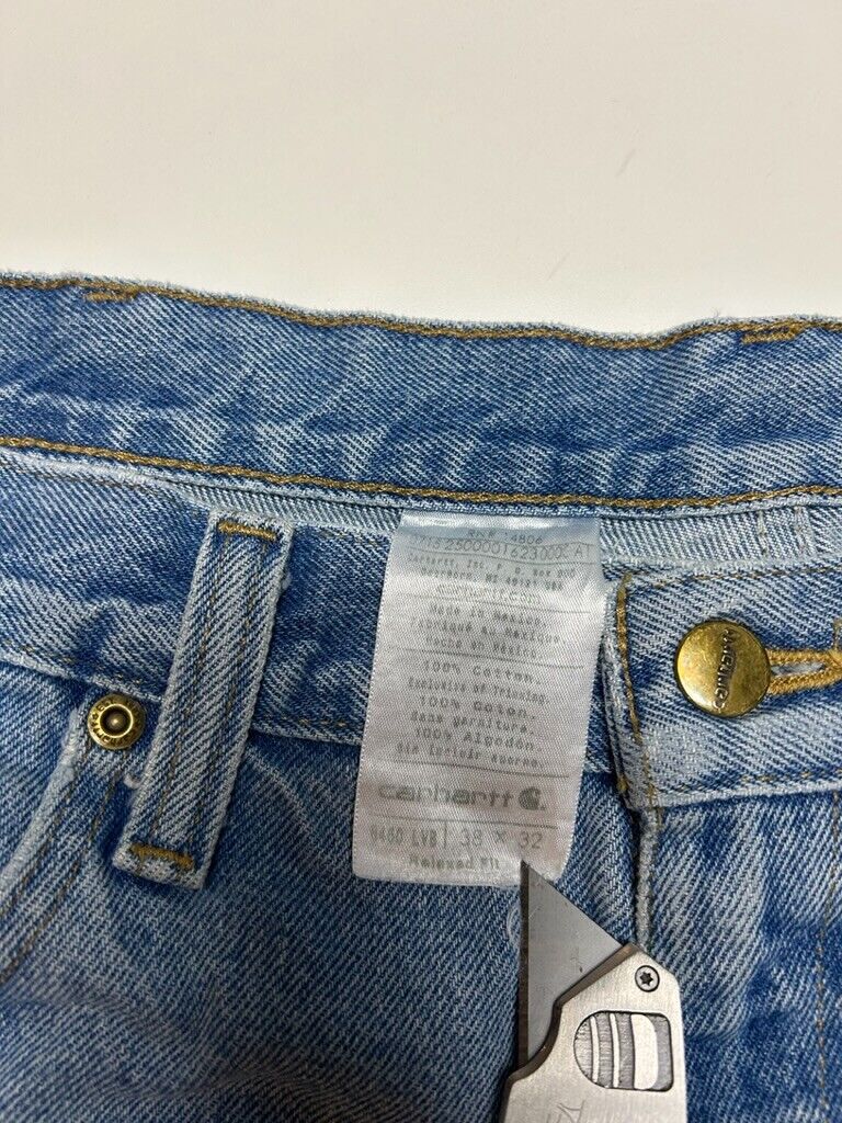 Vintage Carhartt Relaxed Fit Medium Wash Denim Workwear Pants Size 38