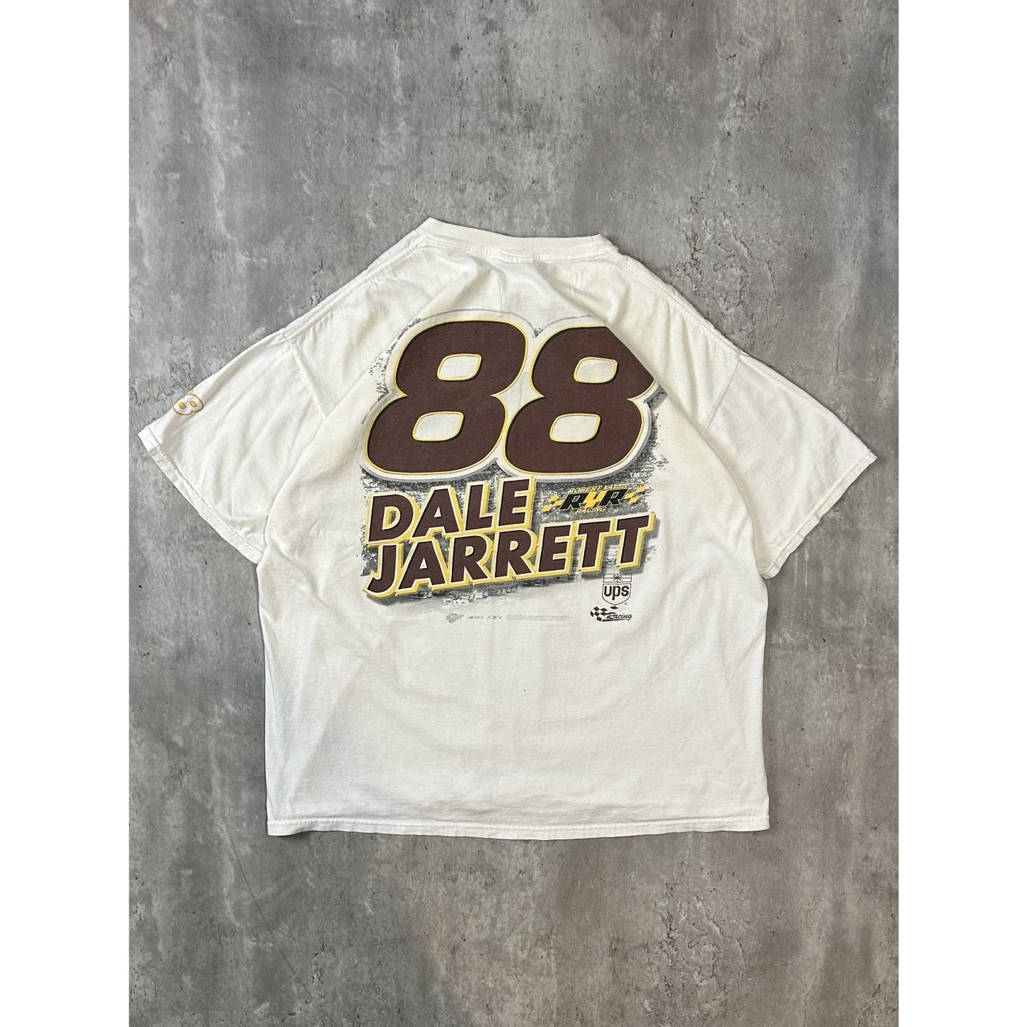Vintage Dale Jarrett #88 Nascar Racing Spellout Graphic T-Shirt Size XL