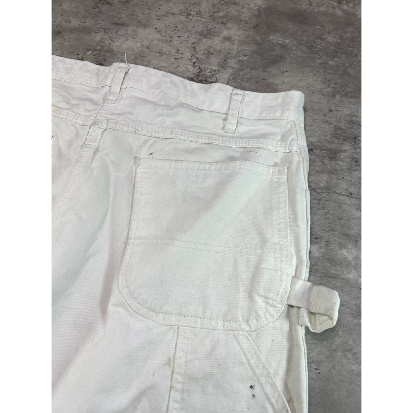 Vintage Dickies Canvas Work Wear Painters Double Knee Pants Size 36W White