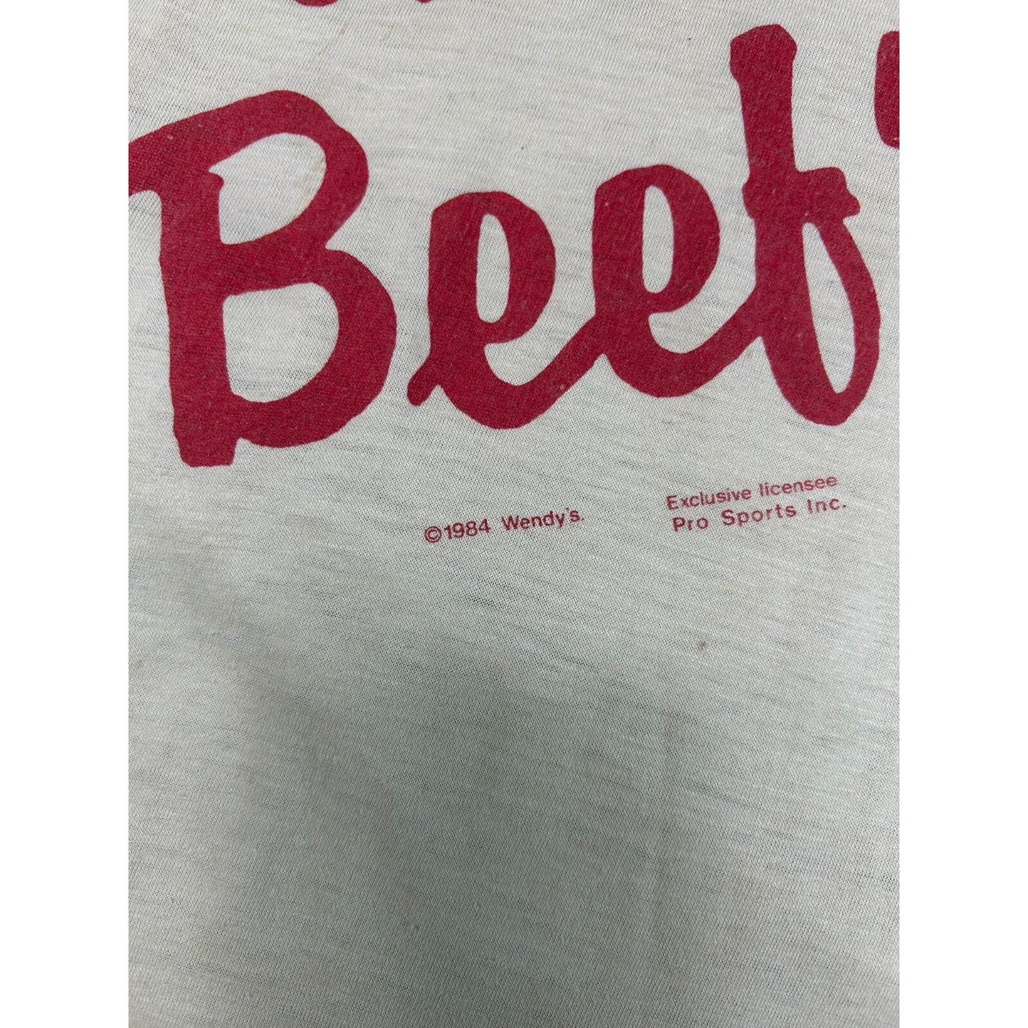 Vintage 1970s/80s Wheres The Beef? Comedy Slogan Graphic T-Shirt Size Large