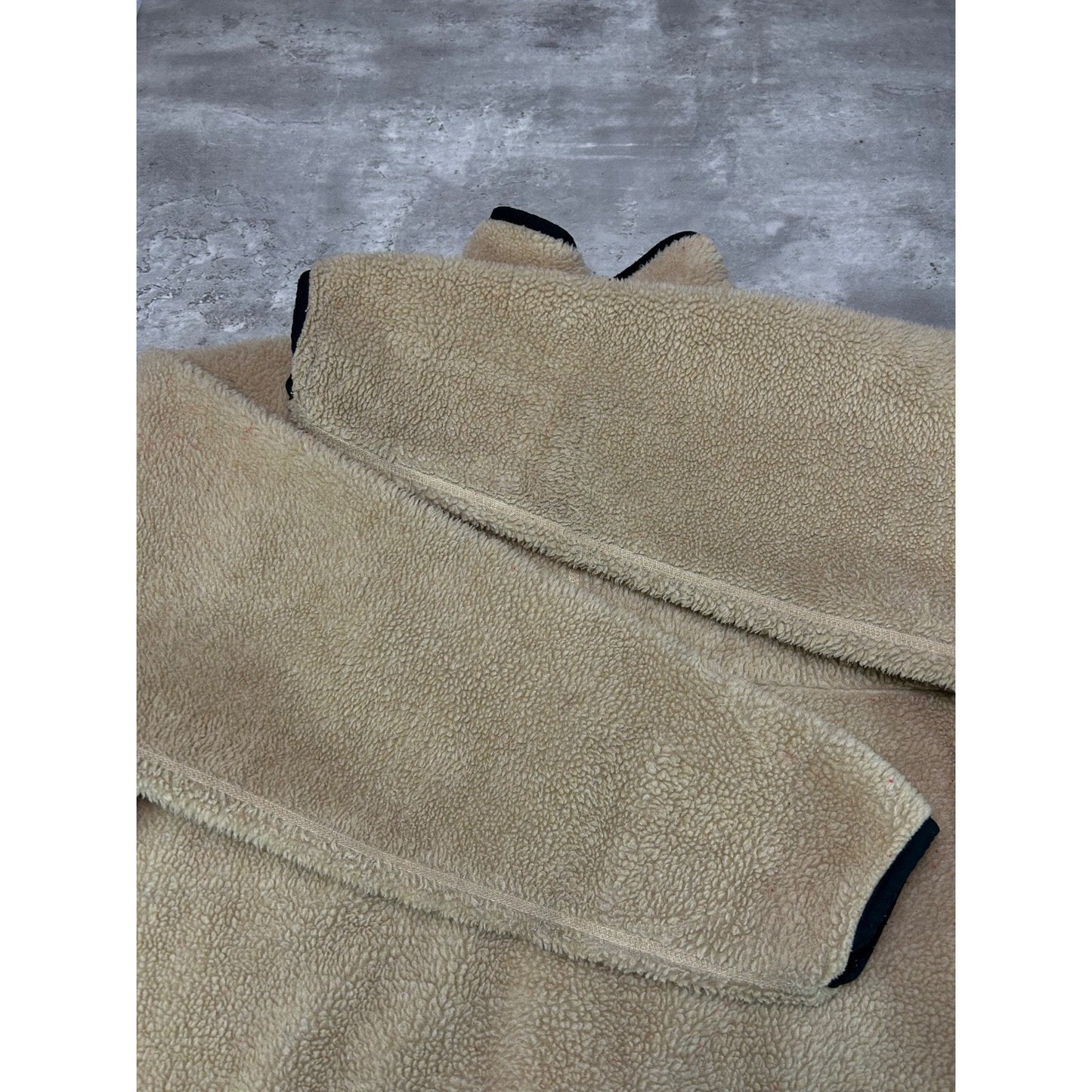 Vintage 90s Patagonia Oatmeal Deepile Full Zip Fleece Sweatshirt Size 2XL