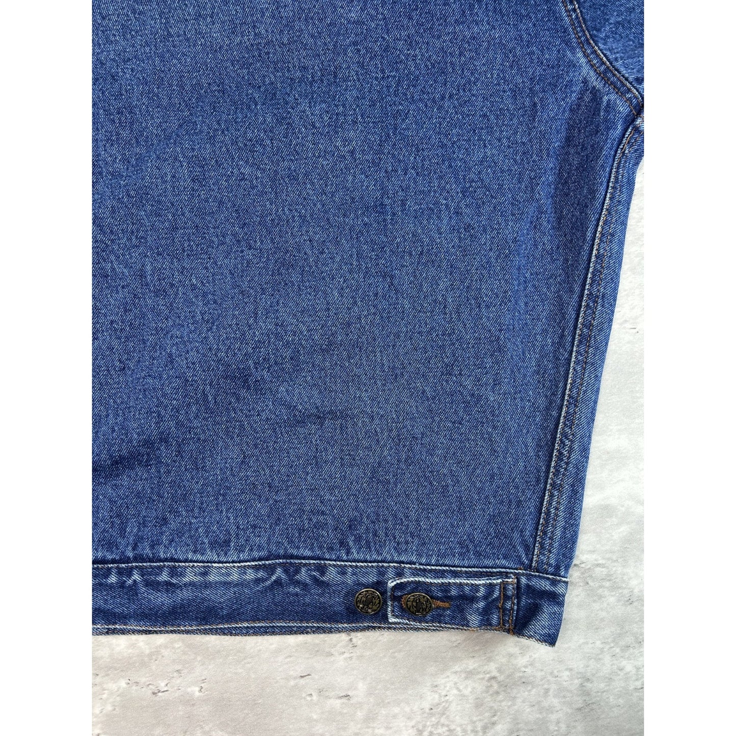 Vintage 90s Pulp Fiction Embroidered Movie Promo Denim Jacket Size XL Blue