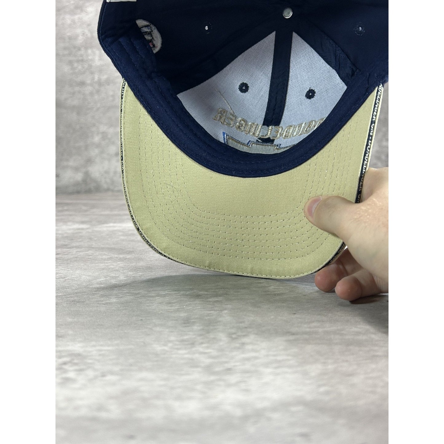 Vintage Chevrolet Dondelinger Embroidered Logo Two Tone Strapback Hat OSFA