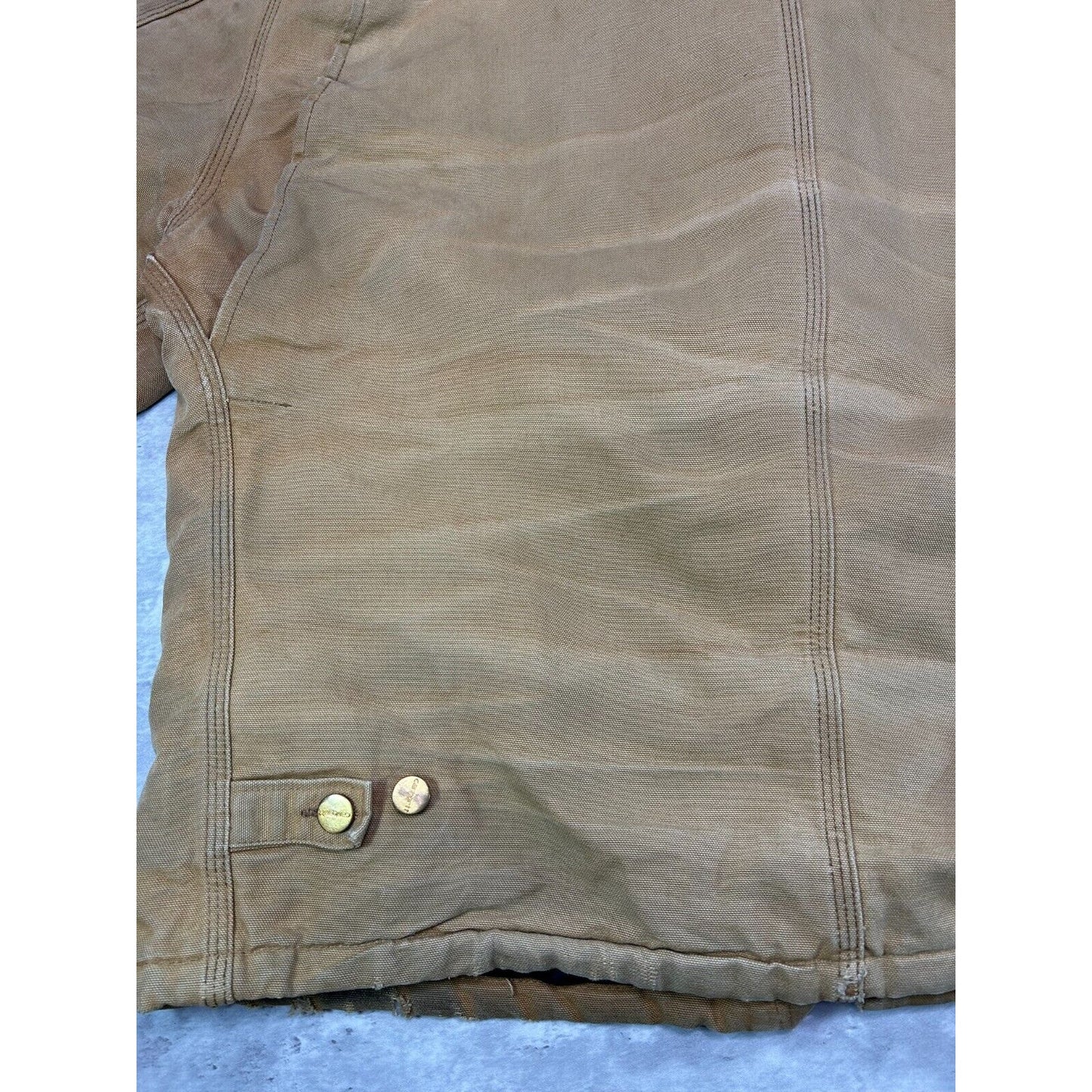 Vintage Carhartt Quilted Lined Canvas Workwear Cropped Arctic Jacket Size XL