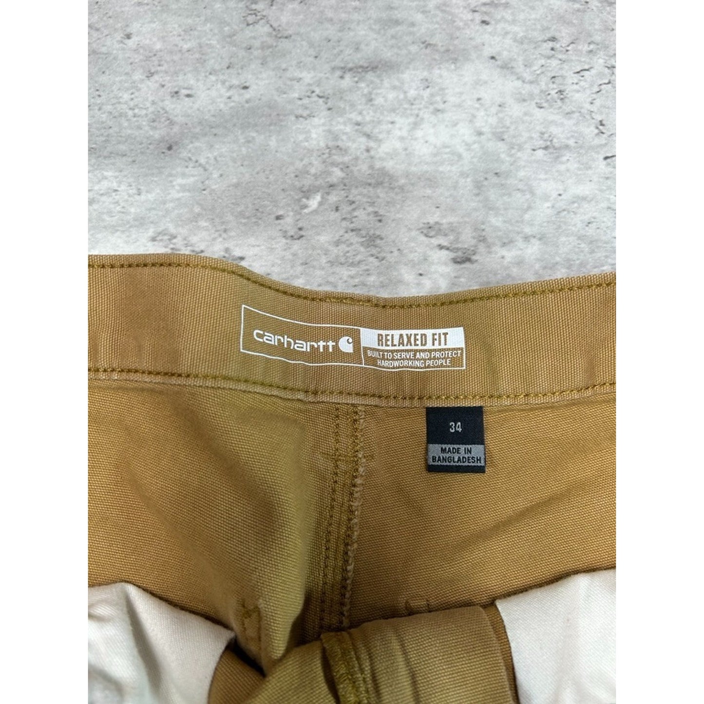 Carhartt Relaxed Fit Canvas Workwear Five Pocket Shorts Size 35 Beige