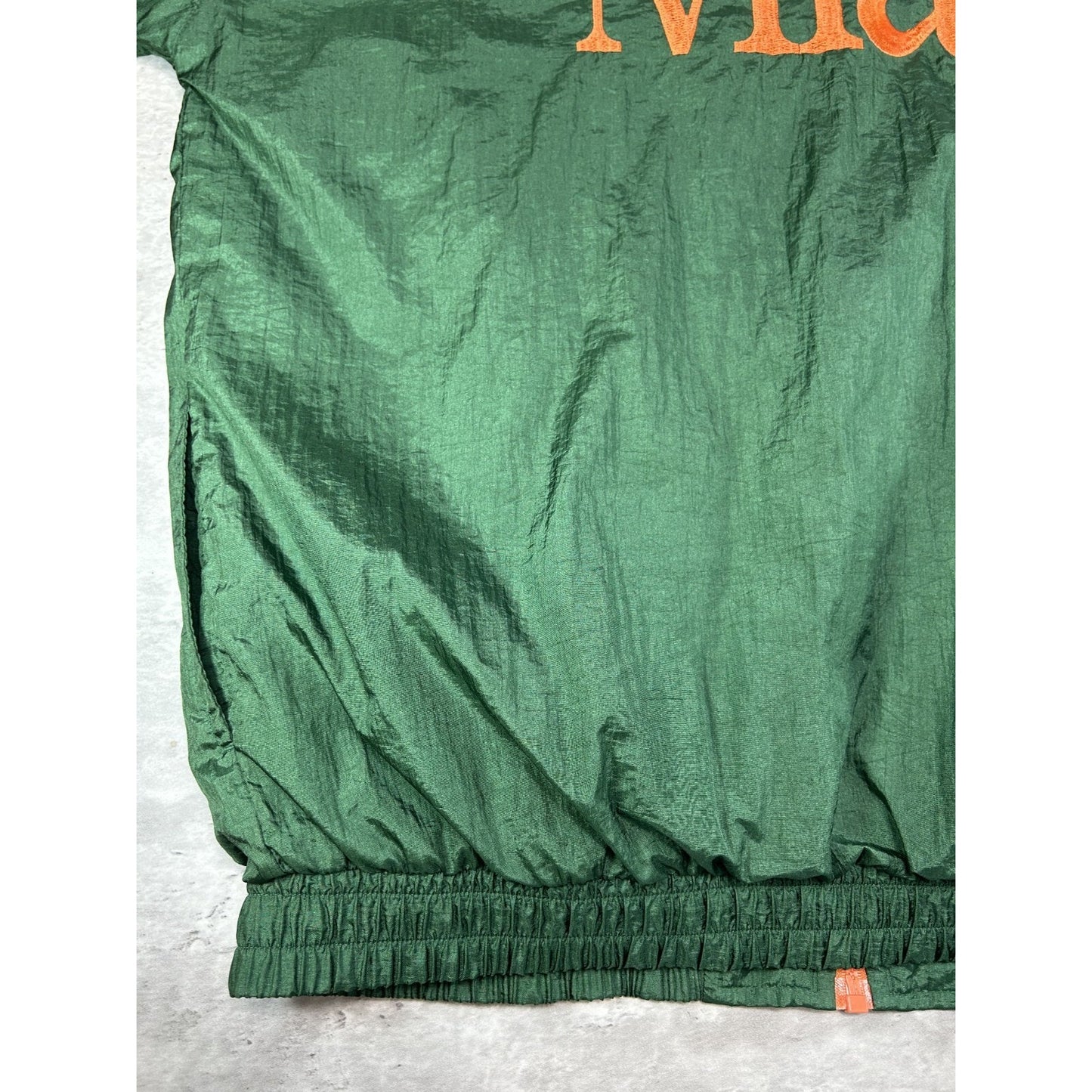 Vintage 90s Miami Hurricanes NCAA Embroidered Windbreaker Jacket Size 2XL