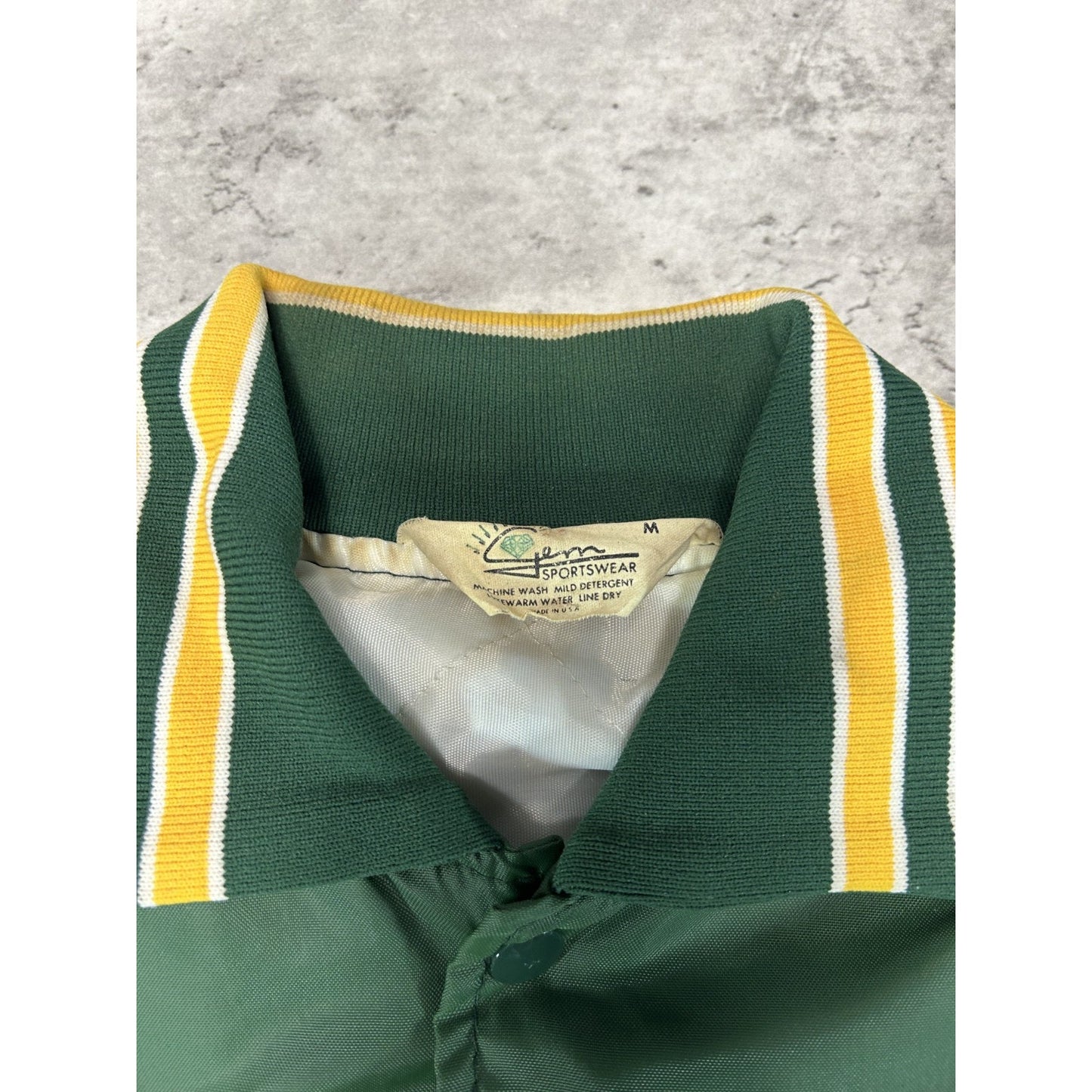 Vintage 80s Oswego Baseball Embroidered Nylon Bomber Jacket Size Medium