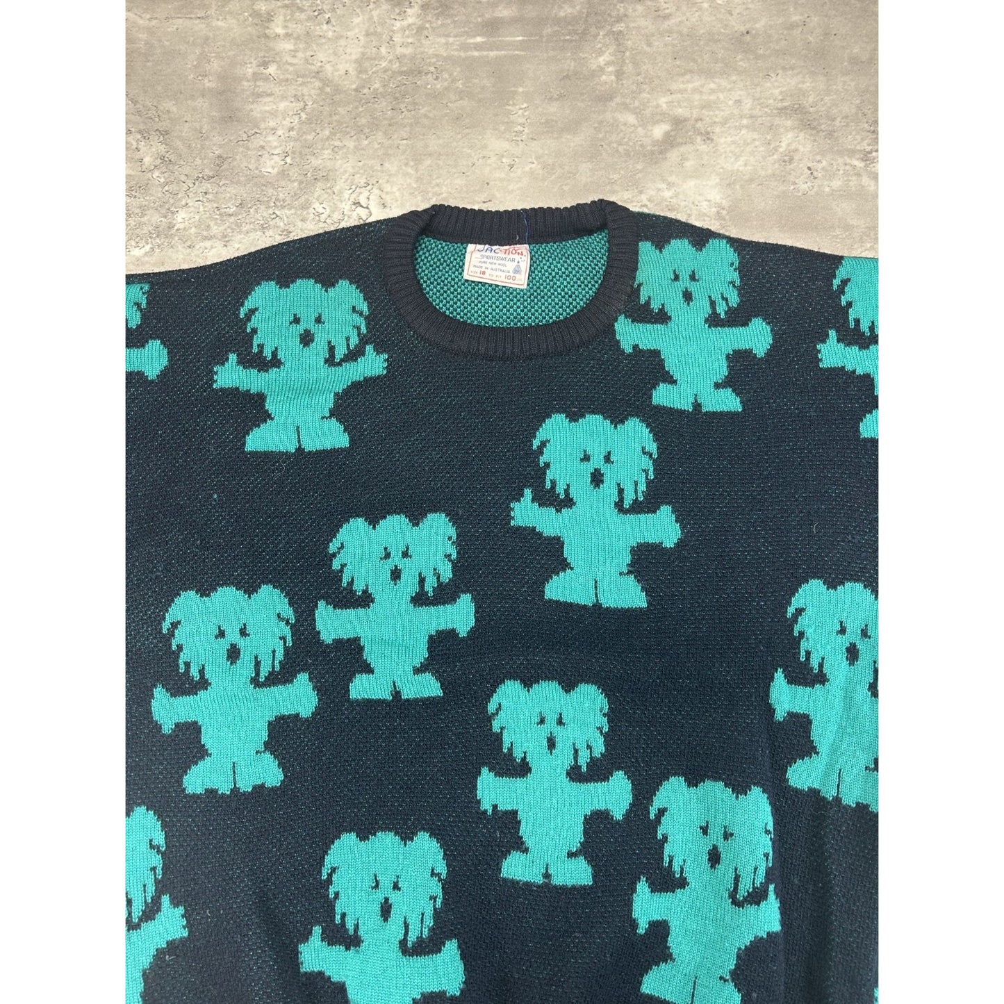 Vintage 90s Jaction All Over Print Koala Pullover Knit Sweater Size Large