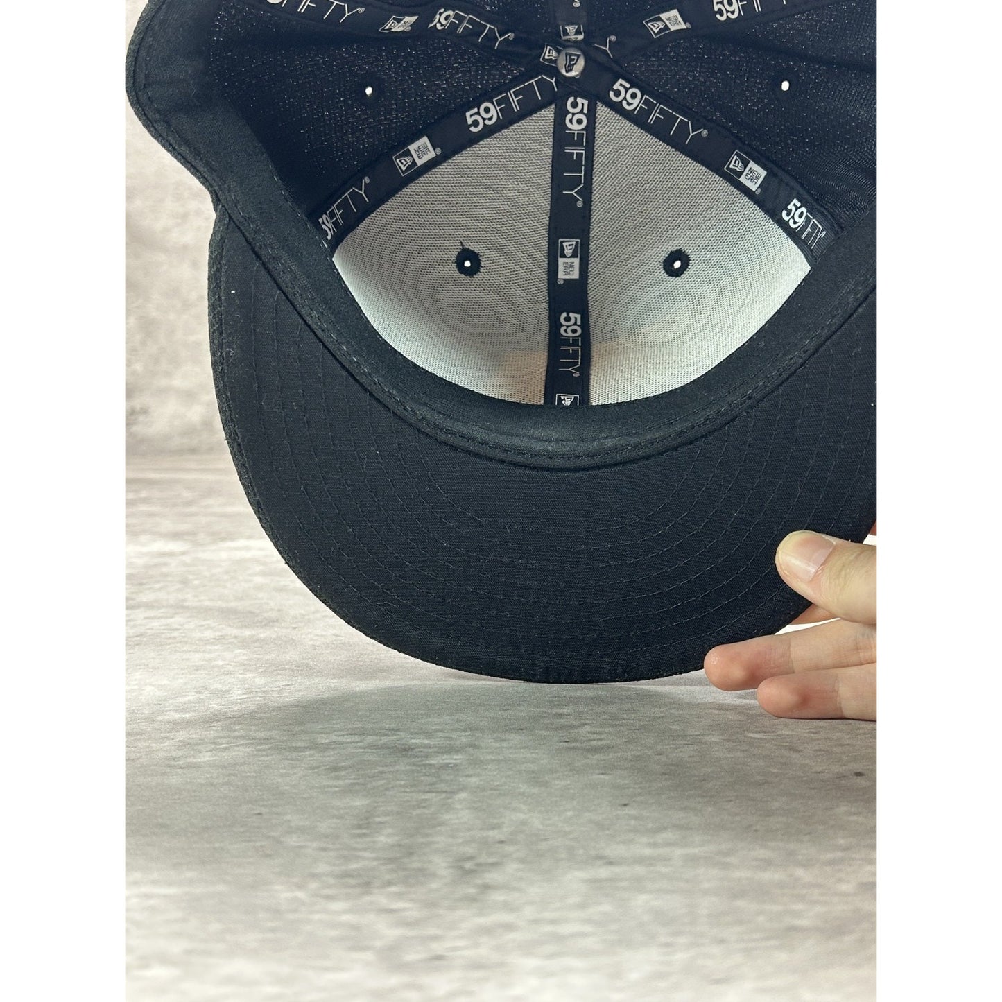 MiLB Embroidered Logo Baseball Fitted Hat 7 1/2 Black