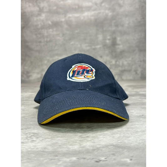 Vintage Miller Lite Embroidered Logo Beer Promo Snapback Hat OSFA Blue