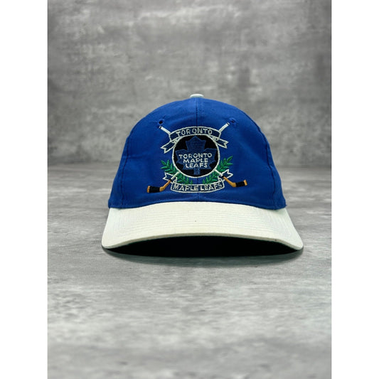 Vintage 90s Toronto Maple Leafs NHL Embroidered Crest Snapback Hat OSFA