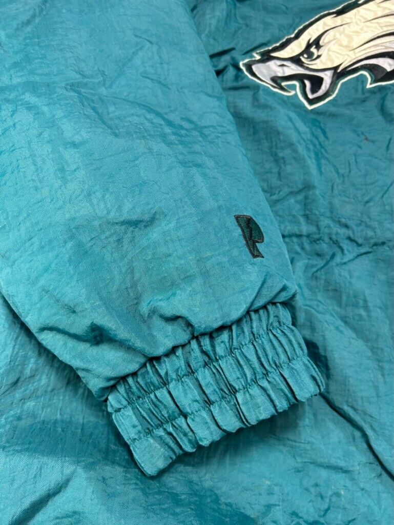 Vintage 90s Philadelphia Eagles NFL Reversible Pro Player Long Jacket Size XL