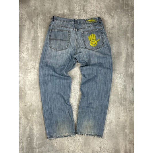 Vintage Y2K Miskeen Originals Light Wash Denim Pants Size 37 Blue
