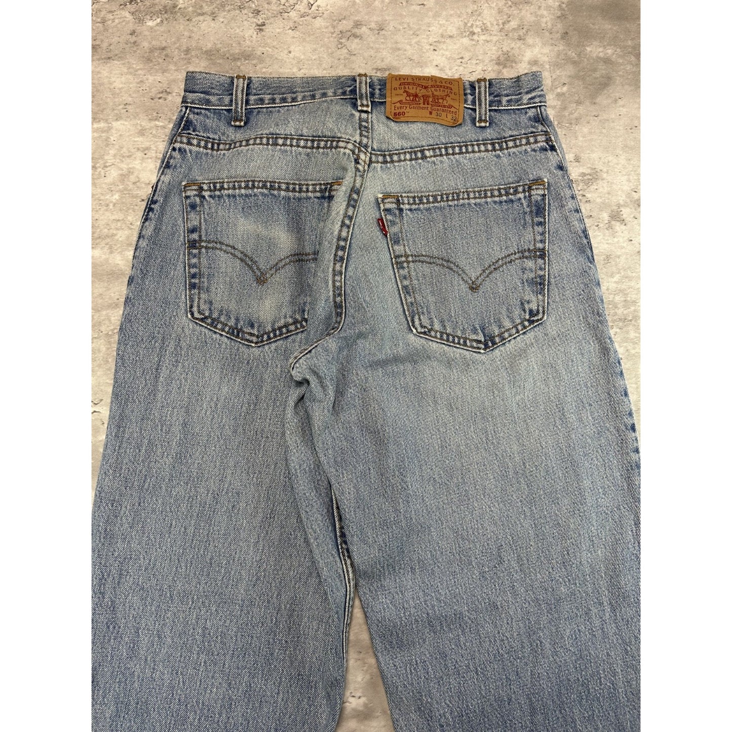 Vintage 90s Levis 560 Red Tab Light Wash Denim Pants Size 31 Blue