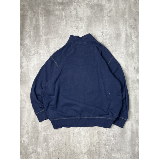 Vintage B.U.M Equipment Embroidered Crest Patch 3/4 Zip Sweatshirt Size 2XL