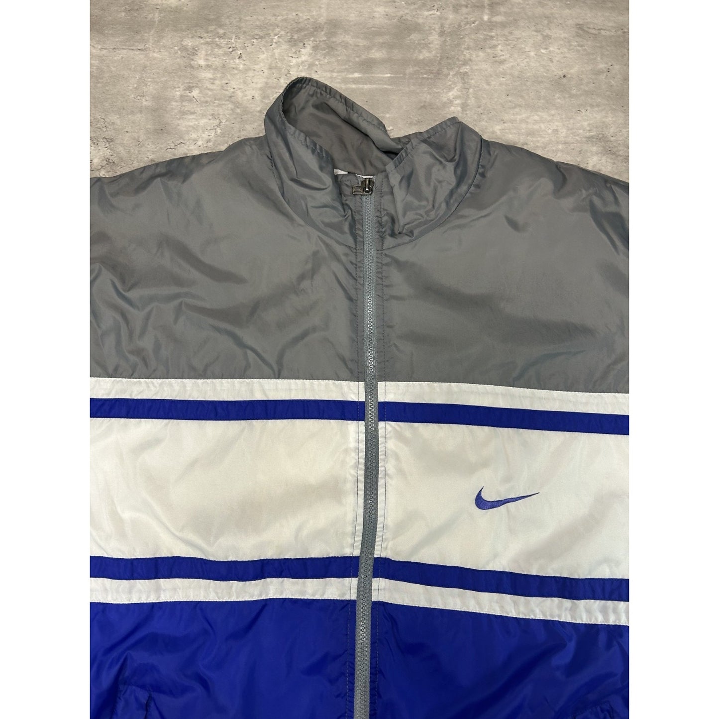 Vintage 90s Nike Embroidered Swoosh Full Zip Nylon Windbreaker Jacket Size 2XL