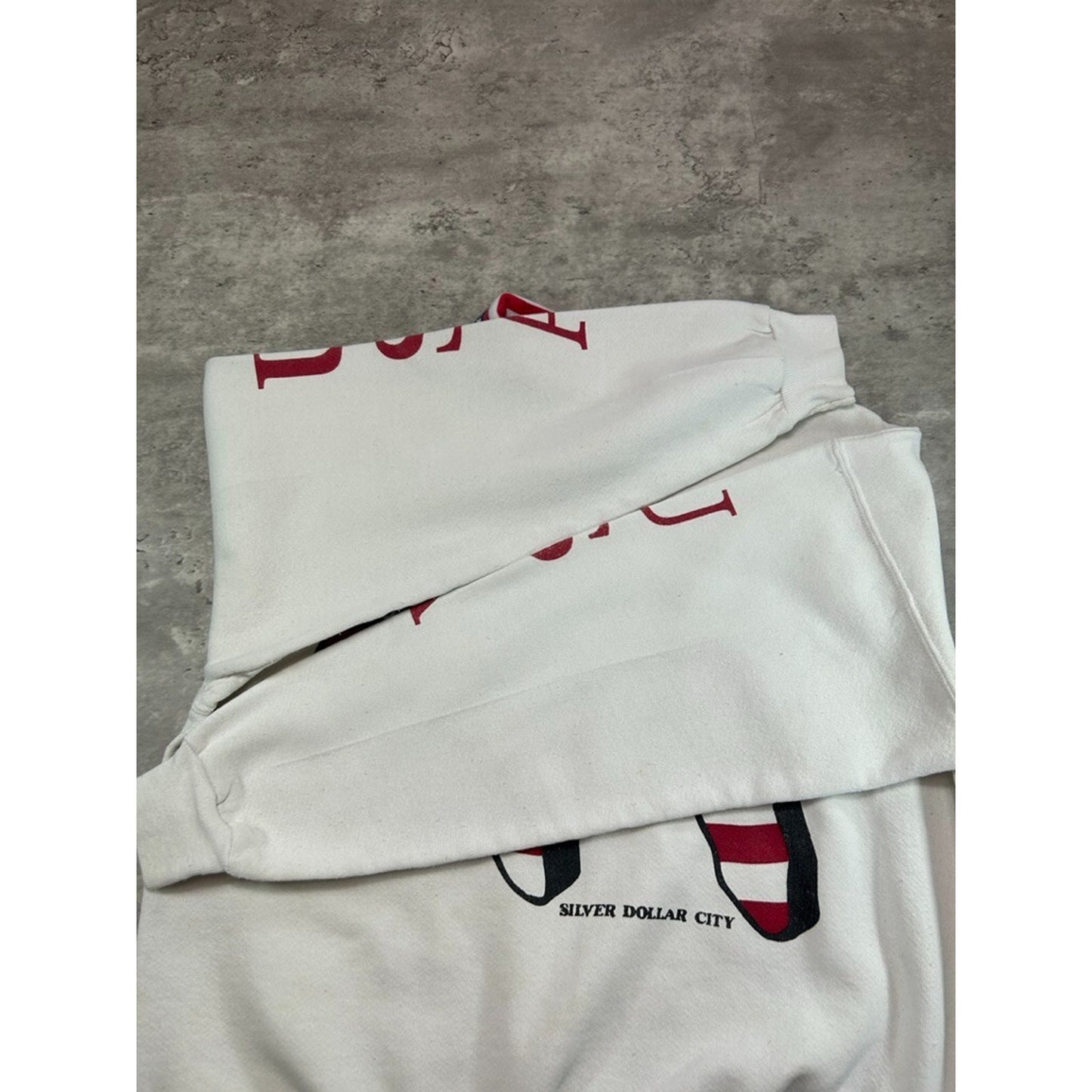 Vintage 90s USA American Flag Graphic Spellout Collared Sweatshirt Size Large