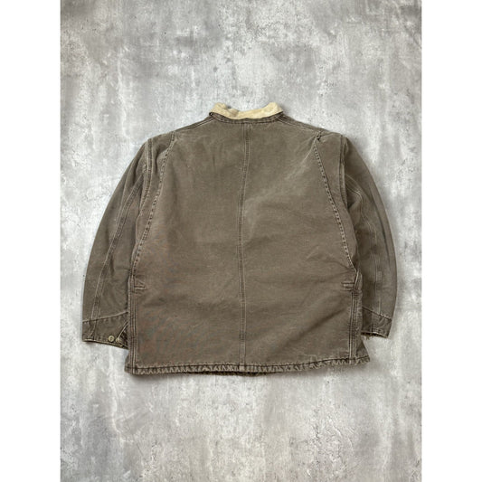 Vintage 90s Carhartt Blanket Lined Canvas Chore Barn Jacket Size 2XL Brown