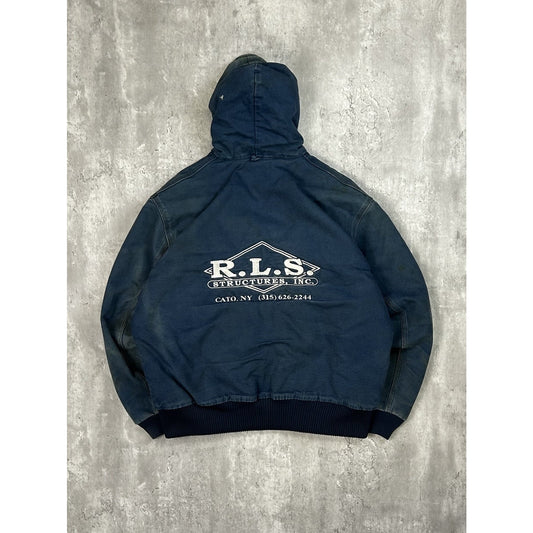 Vintage Carhartt Insulated Canvas Workwear Hooded Active Jacket Size XL