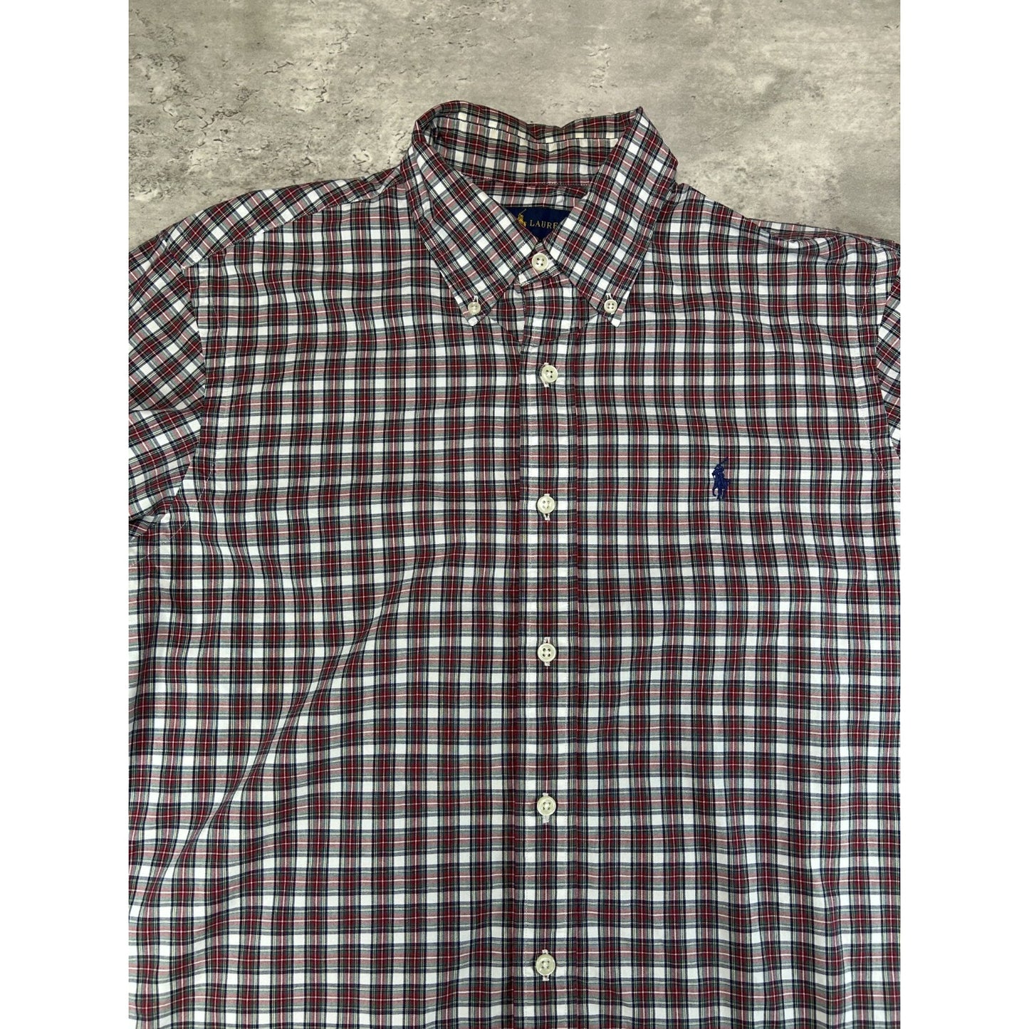 Polo Ralph Lauren Plaid Print Reworked Cropped Button Up Shirt Size Medium