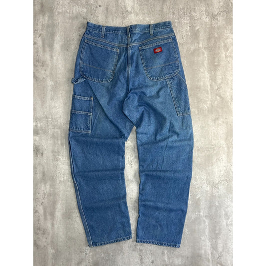 Vintage Dickies Dark Wash Denim Workwear Carpenter Pants Size 34